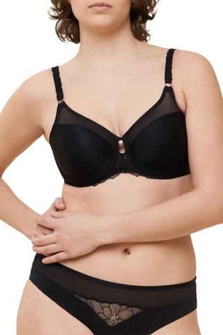 Soutien-gorge ampliforme Azalea Florale W01 - Noir