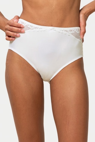 Culotte taille haute Modern Lace+Cotton Maxi - Blanc