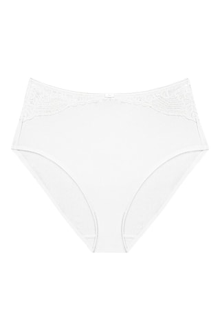 Culotte taille haute Modern Lace+Cotton Maxi - Blanc