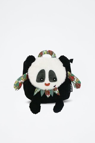 Sac à dos en velours Rototos le panda - Noir
