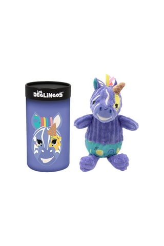 Peluche en velours Kiprokos le zèbre - Violet