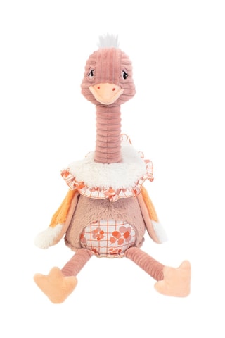 Peluche en velours Pomelos l'autruche - Rose