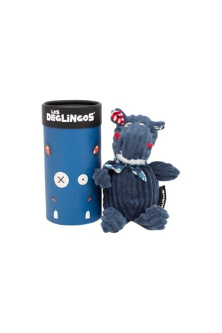 Peluche en velours Hippipos l'hippopotame - Bleu marine