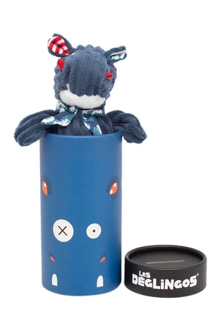 Peluche en velours Hippipos l'hippopotame - Bleu marine
