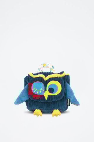 Sac à dos en velours  Le Hibou - Bleu