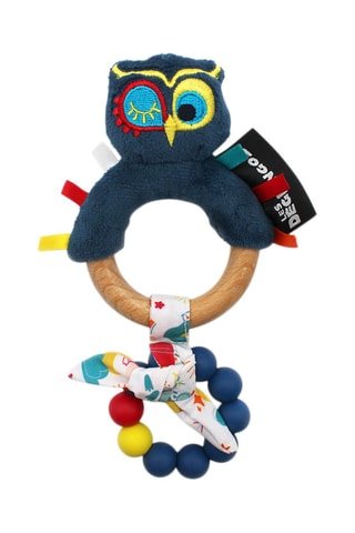 Peluche Astros le Hibou en silicone et bois - Dès la naissance