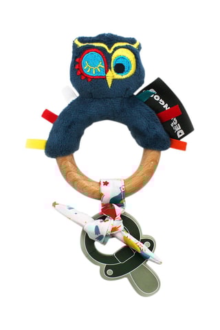 Peluche Astros le Hibou en silicone et bois - Dès la naissance