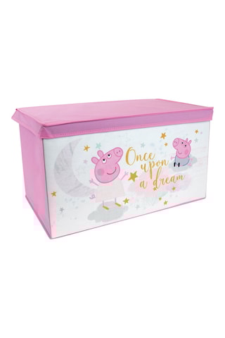 Coffre à jouets pliable Peppa Pig - 56,5 x 36 x 31 cm - Rose et blanc