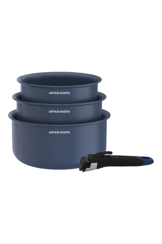 3 casseroles et 1 manche amovible - 16/18/20 cm