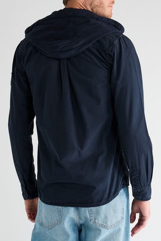 Sobrecamisa com capuz - Azul-marinho