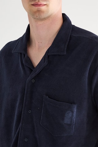 Camisa em veludo - Azul-marinho