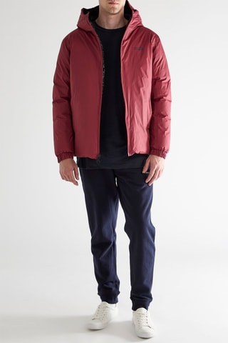 Blusão reversível com capuz - Vermelho e preto