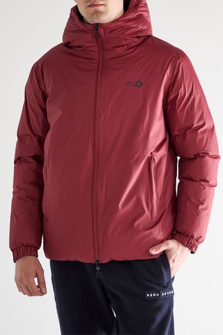 Blusão reversível com capuz - Vermelho e preto