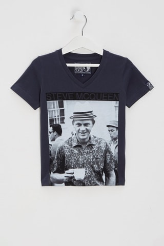 T-shirt Steve McQueen - Azul-marinho