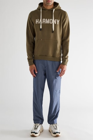 Sweat com capuz - Verde-azeitona