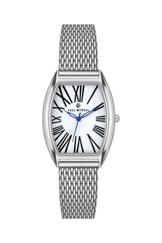 Montre à quartz en acier - Argenté et blanc - Paul McNeal