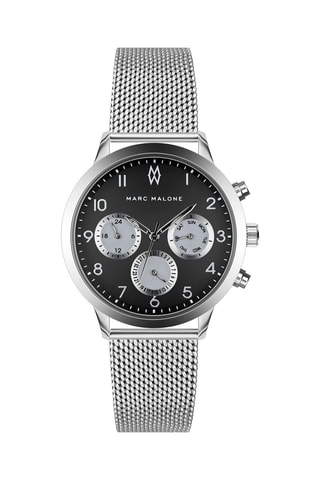 Montre à quartz en acier - Marron et argenté - Marc Malone
