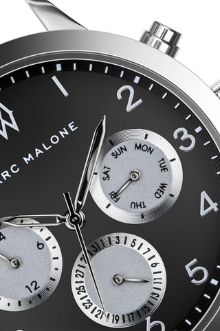 Montre à quartz en acier - Marron et argenté - Marc Malone