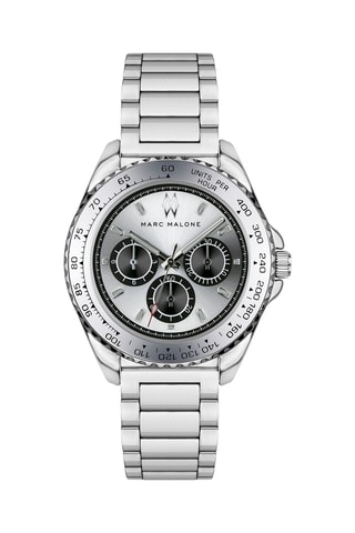 Montre à quartz en acier - Argenté et noir - Marc Malone