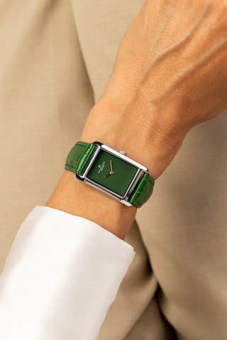 Montre à quartz en cuir - Vert et argenté - Frederic Graff