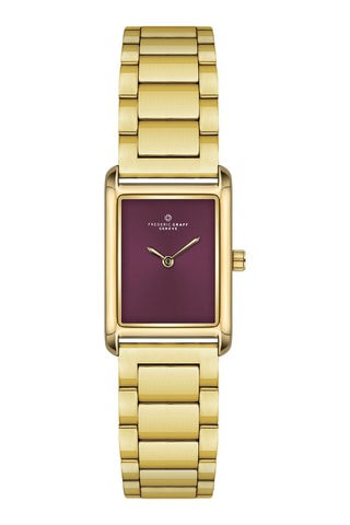 Montre à quartz en acier - Doré et bordeaux - Frederic Graff