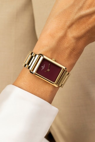 Montre à quartz en acier - Doré et bordeaux - Frederic Graff