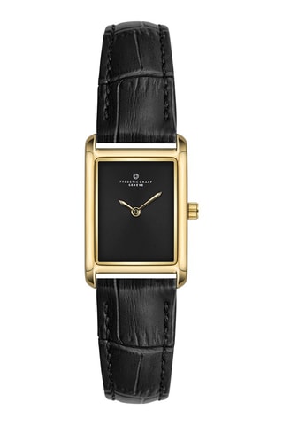 Montre à quartz en cuir - Noir et doré - Frederic Graff