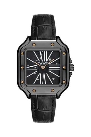 Montre à quartz en cuir - Noir