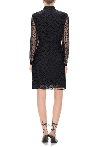 Saint Laurent - Robe droite en plumetis et soie - Noir