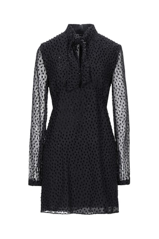 Saint Laurent - Robe droite en plumetis et soie - Noir