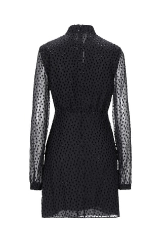 Saint Laurent - Robe droite en plumetis et soie - Noir