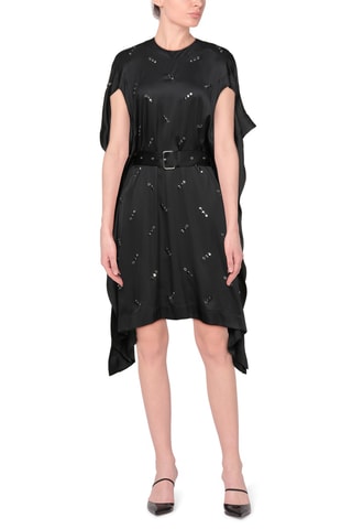 Burberry - Robe midi en soie - Noir