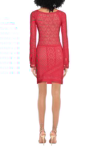 Roberto Cavalli - Robe fourreau en dentelle - Rouge