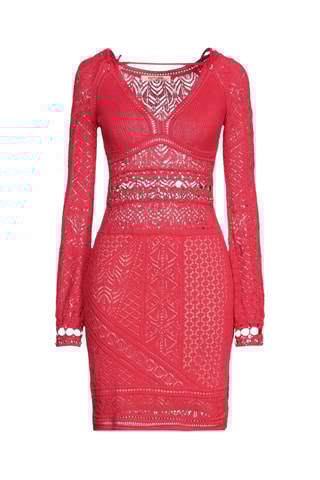 Roberto Cavalli - Robe fourreau en dentelle - Rouge