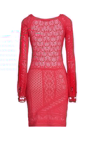 Roberto Cavalli - Robe fourreau en dentelle - Rouge