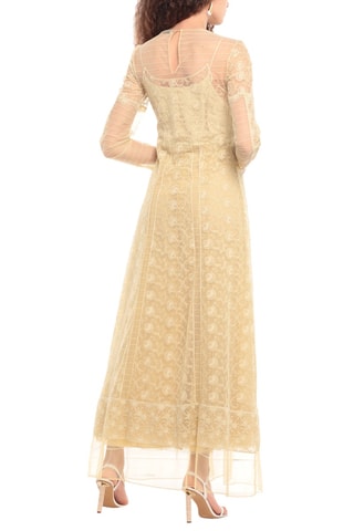 Burberry - Robe longue en dentelle - Beige