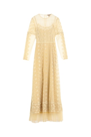 Burberry - Robe longue en dentelle - Beige
