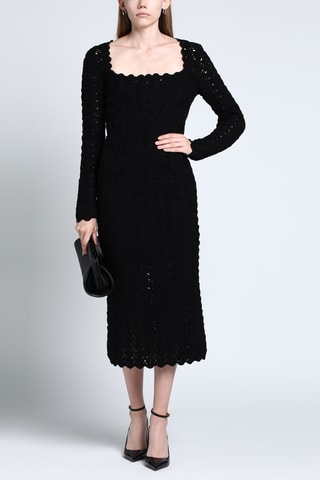 Dolce&Gabbana - Robe midi en laine vierge et cachemire - Noir