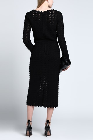 Dolce&Gabbana - Robe midi en laine vierge et cachemire - Noir