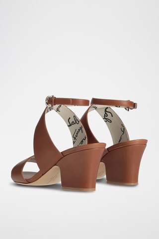 Ferragamo - Sandales à talons en cuir de veau - Marron