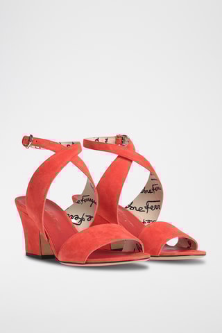 Ferragamo - Sandales à talons en cuir - Orange