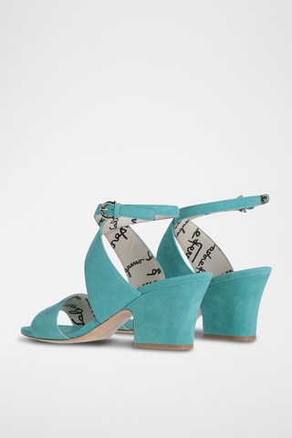 Ferragamo - Sandales à talons en cuir - Turquoise