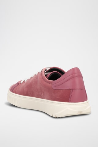 Ferragamo - Baskets en velours et en cuir de veau - Rose