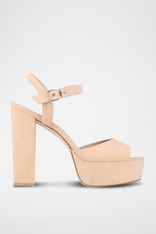 Stuart Weitzman - Sandales à talons en cuir - Beige