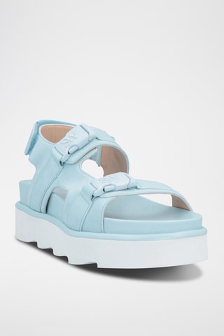 Stuart Weitzman - Sandales plateformes en cuir - Bleu clair
