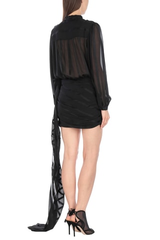 Saint Laurent - Robe fourreau en soie - Noir