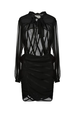 Saint Laurent - Robe fourreau en soie - Noir