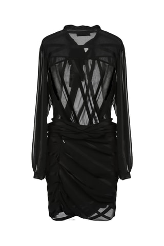 Saint Laurent - Robe fourreau en soie - Noir