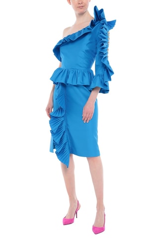 Gucci - Robe asymétrique en soie - Bleu