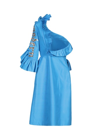 Gucci - Robe asymétrique en soie - Bleu